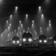 train station, railway, denmark, mist, landscape, night, lights, monochrome, technology wallpaper