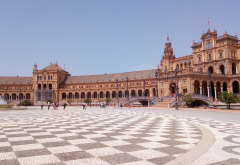 plaza de espana, architecture, city, seville, spain wallpaper